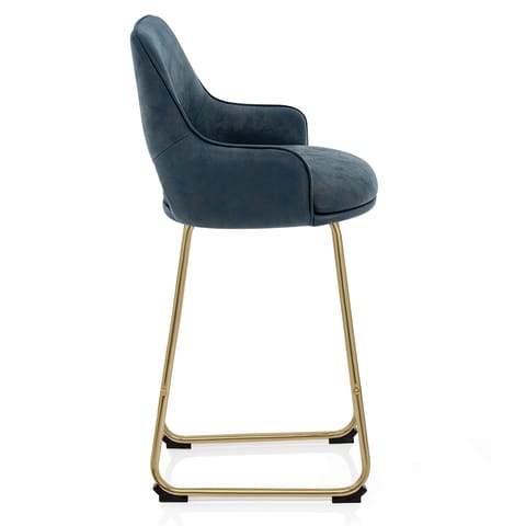 Louisa Gold Bar Stool Blue
