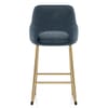 Louisa Gold Bar Stool Blue