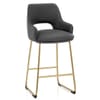 Louisa Gold Bar Stool Charcoal