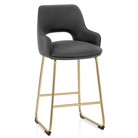 Louisa Gold Bar Stool Charcoal