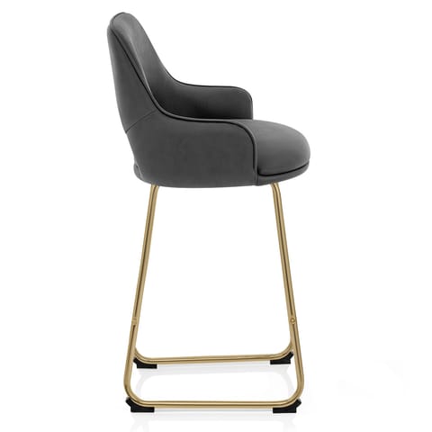 Louisa Gold Bar Stool Charcoal