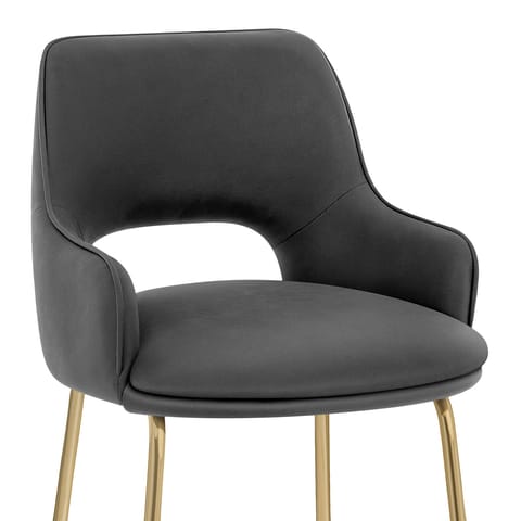 Louisa Gold Bar Stool Charcoal