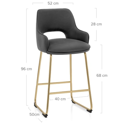 Louisa Gold Bar Stool Charcoal