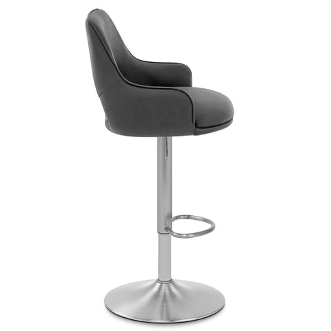 Fiji Brushed Steel Stool Charcoal