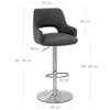 Fiji Brushed Steel Stool Charcoal