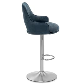 Fiji Brushed Steel Stool Blue