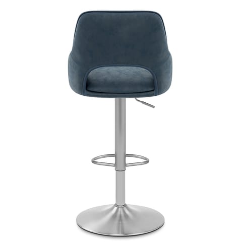Fiji Brushed Steel Stool Blue