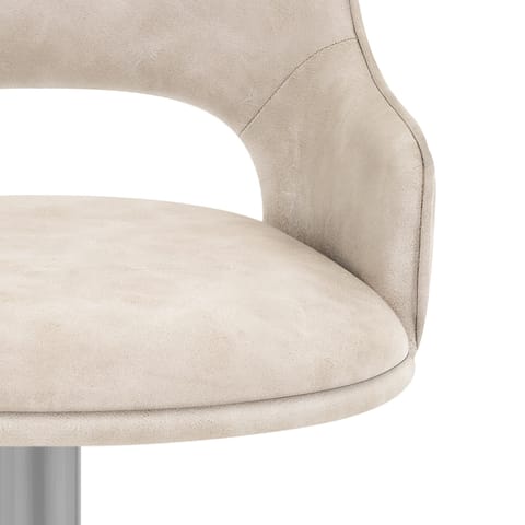 Fiji Brushed Steel Stool Cream