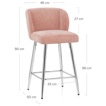 Coast Bar Stool Pink Fabric Dimensions