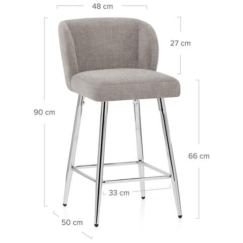 Coast Bar Stool Grey Fabric