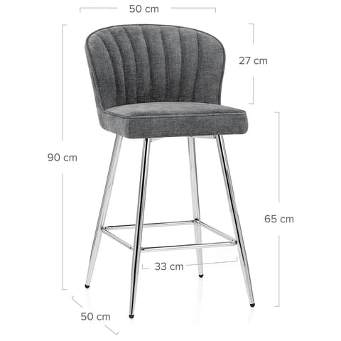 Chase Bar Stool Grey Fabric