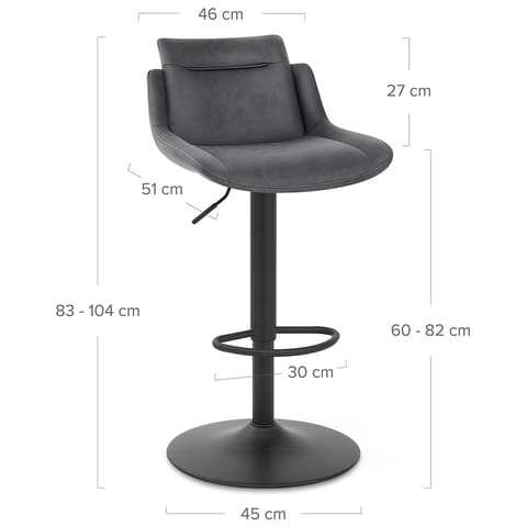 Pablo Bar Stool Dark Grey