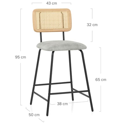 Cassis Bar Stool Grey Dimensions