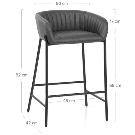 Cub Bar Stool Antique Grey Dimensions