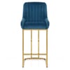 Paget Bar Stool Blue Velvet