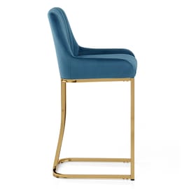Paget Bar Stool Blue Velvet