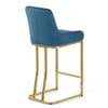 Paget Bar Stool Blue Velvet