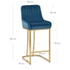 Paget Bar Stool Blue Velvet