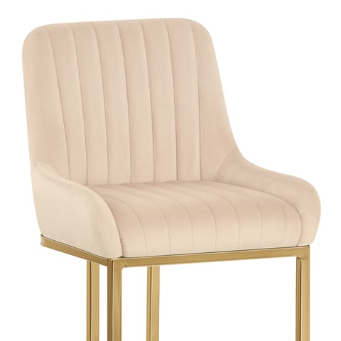 Paget Bar Stool Champagne Velvet