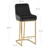 Paget Bar Stool Black Velvet