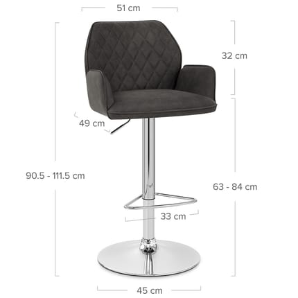 Harvard Bar Stool Charcoal Dimensions