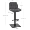 Angelo Bar Stool Charcoal Fabric