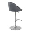 Freya Brushed Steel Stool Grey Fabric