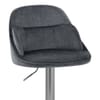 Freya Brushed Steel Stool Grey Fabric