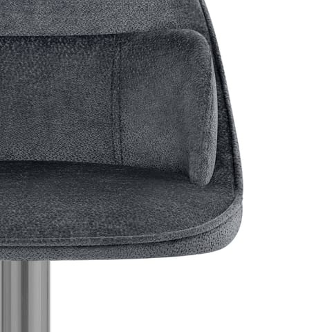 Freya Brushed Steel Stool Grey Fabric