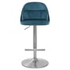 Freya Brushed Steel Stool Blue Fabric