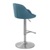 Freya Brushed Steel Stool Blue Fabric
