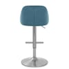 Freya Brushed Steel Stool Blue Fabric