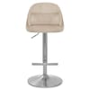 Freya Brushed Steel Stool Beige Fabric