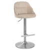 Freya Brushed Steel Stool Beige Fabric