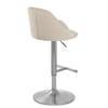 Freya Brushed Steel Stool Beige Fabric