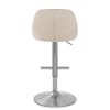 Freya Brushed Steel Stool Beige Fabric