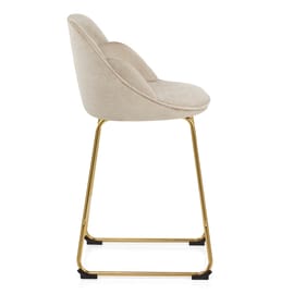 Valentina Gold Stool Beige Fabric