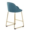 Valentina Gold Stool Blue Fabric