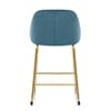 Valentina Gold Stool Blue Fabric