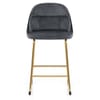 Valentina Gold Stool Grey Fabric