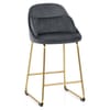 Valentina Gold Stool Grey Fabric