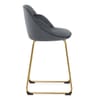 Valentina Gold Stool Grey Fabric