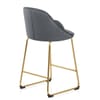 Valentina Gold Stool Grey Fabric