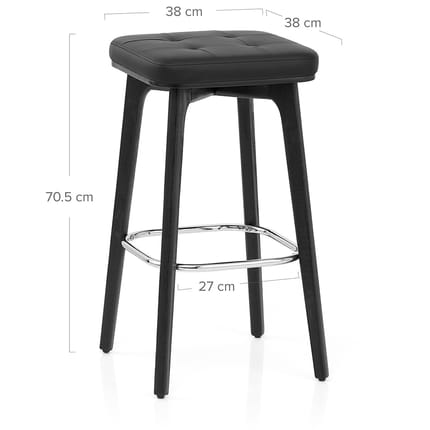 Malmo Black & Chrome Stool Dimensions