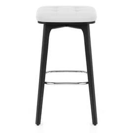 Malmo Black & Chrome Stool White