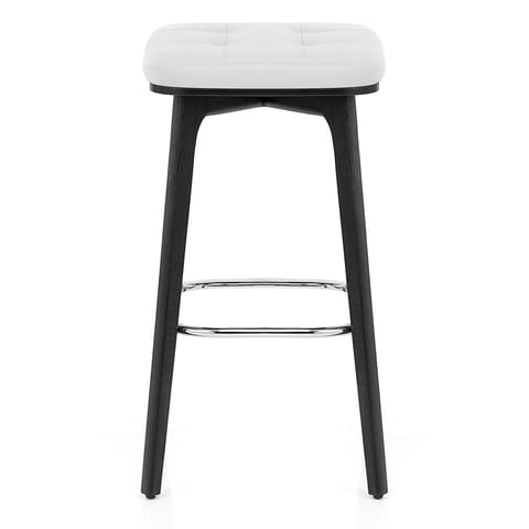 Malmo Black & Chrome Stool White