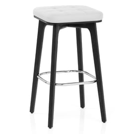 Malmo Black & Chrome Stool White