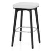 Malmo Black & Chrome Stool White