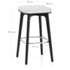 Malmo Black & Chrome Stool White