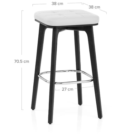 Malmo Black & Chrome Stool White Dimensions